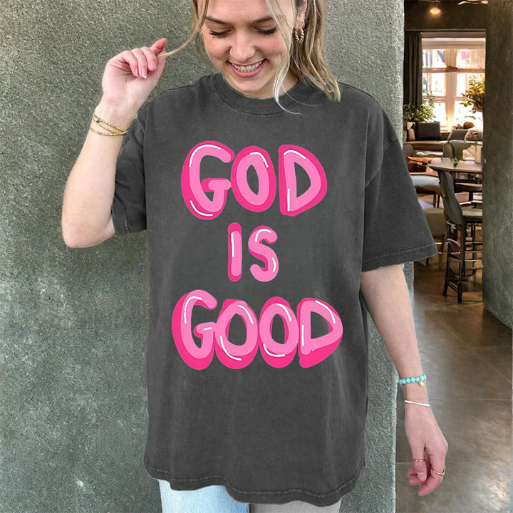 Christianartworkshop God Is Good Unisex Washed T-Shirt - image 10