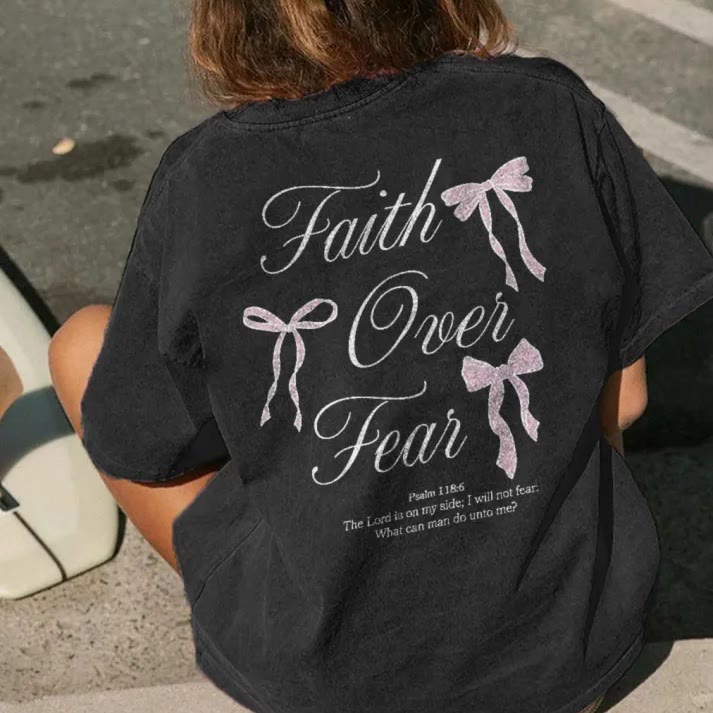 Christianartworkshop Faith Over Fear Unisex Washed T-Shirt - image 1