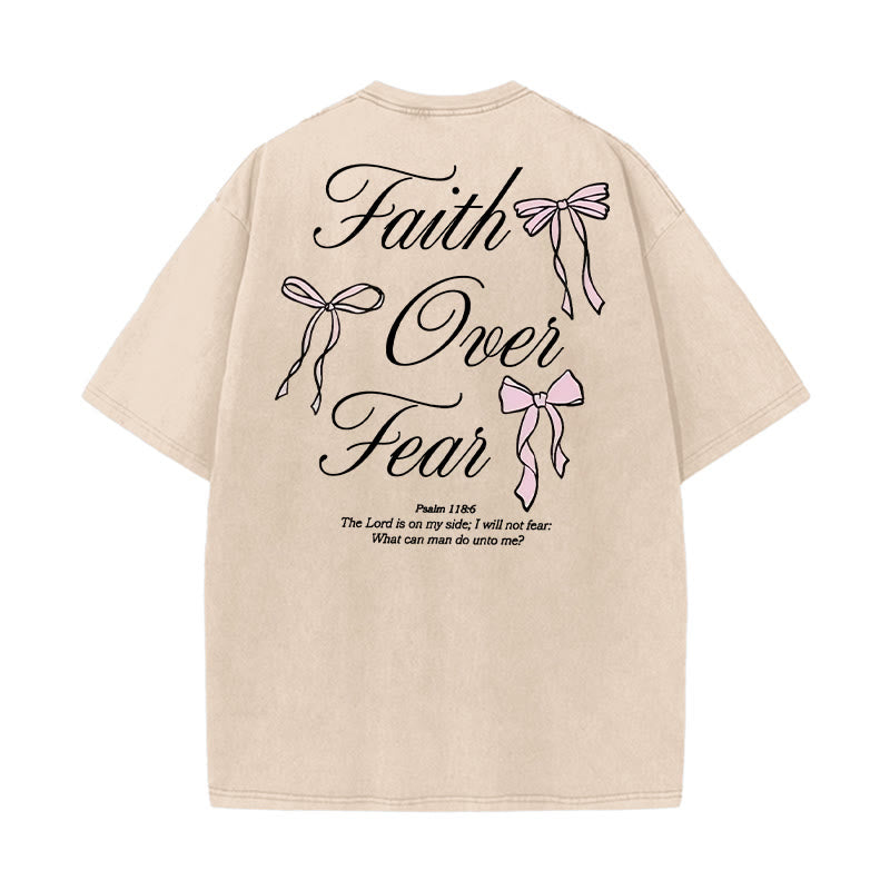 Christianartworkshop Faith Over Fear Unisex Washed T-Shirt - Apricot - 5XL - image 4