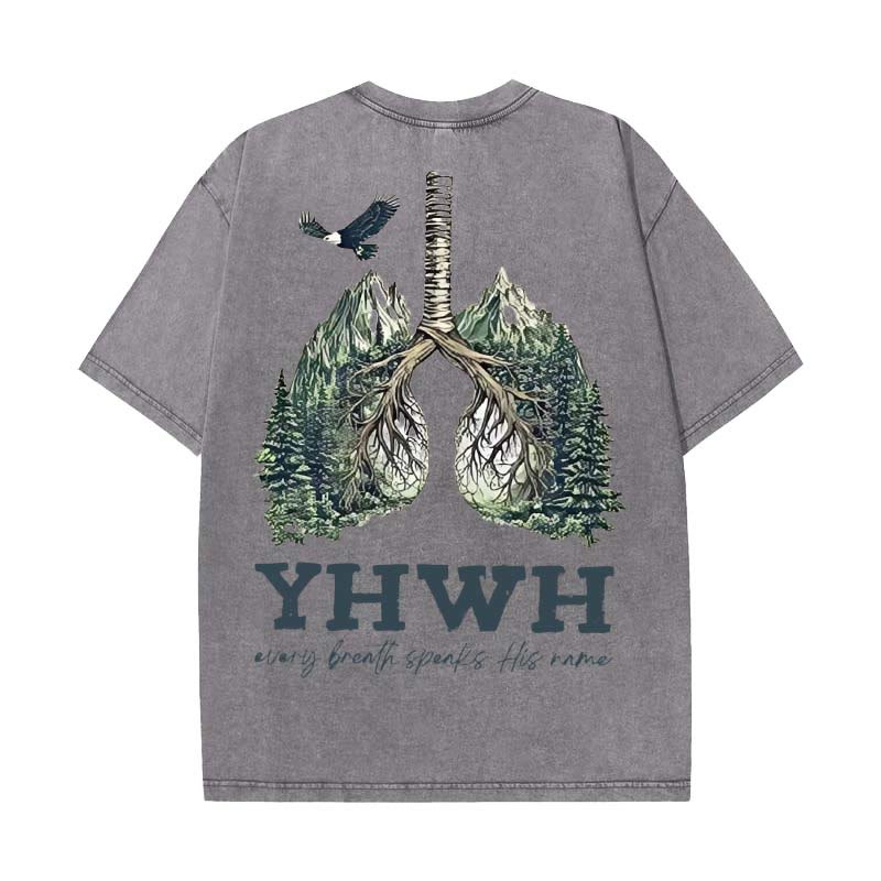 Christianartworkshop Every Breath Speaks His Name Unisex Washed T-shirt - Grey - 5XL - image 11