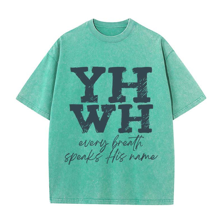 Christianartworkshop Every Breath Speaks His Name Unisex Washed T-shirt - image 4
