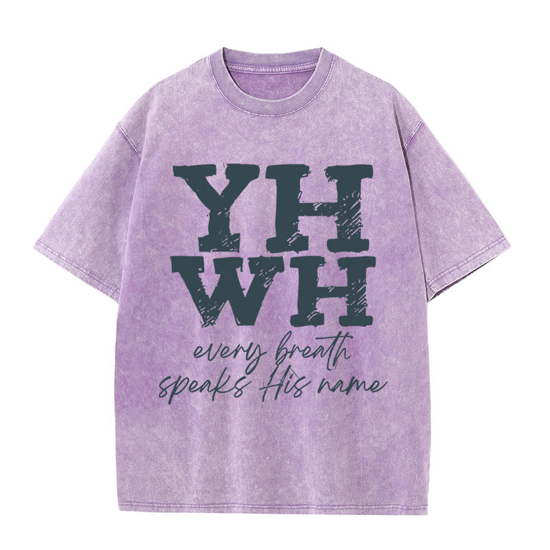 Christianartworkshop Every Breath Speaks His Name Unisex Washed T-shirt - image 1
