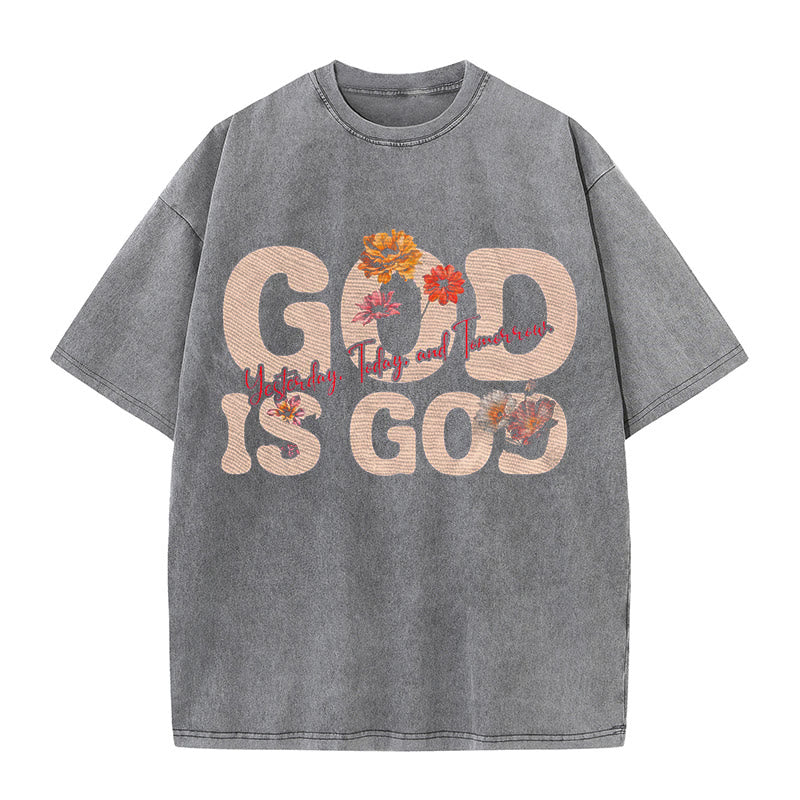 Christianartworkshop God Is God Unisex Washed T-shirt - Grey - 5XL - image 6