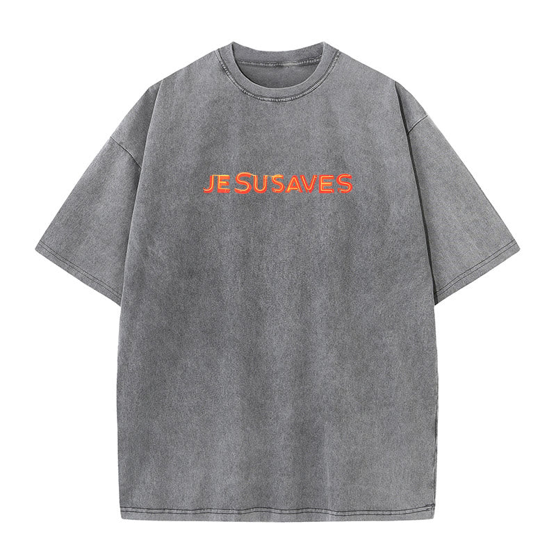 Christianartworkshop Jesus Saves Cross Graphic T-Shirt