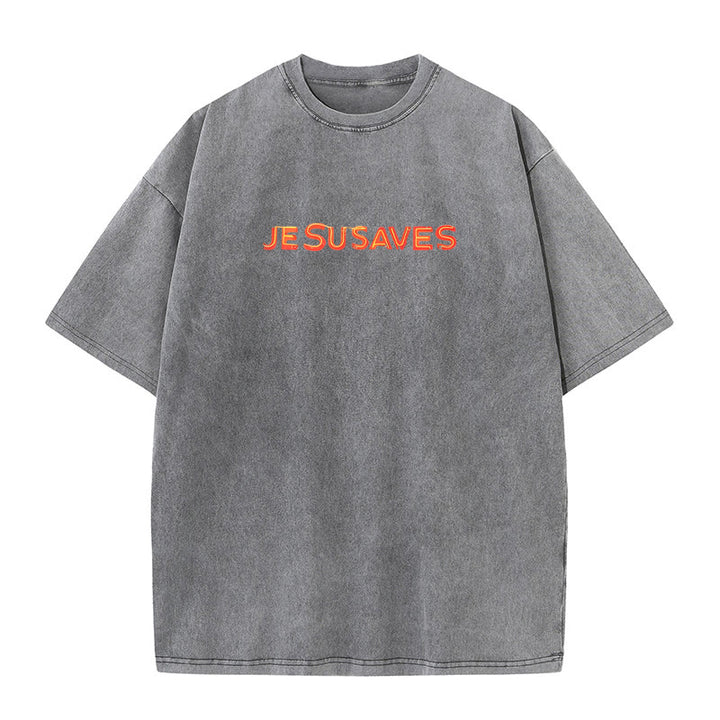 Christianartworkshop Jesus Saves Cross Graphic T-Shirt