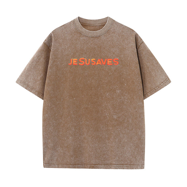 Christianartworkshop Jesus Saves Cross Graphic T-Shirt