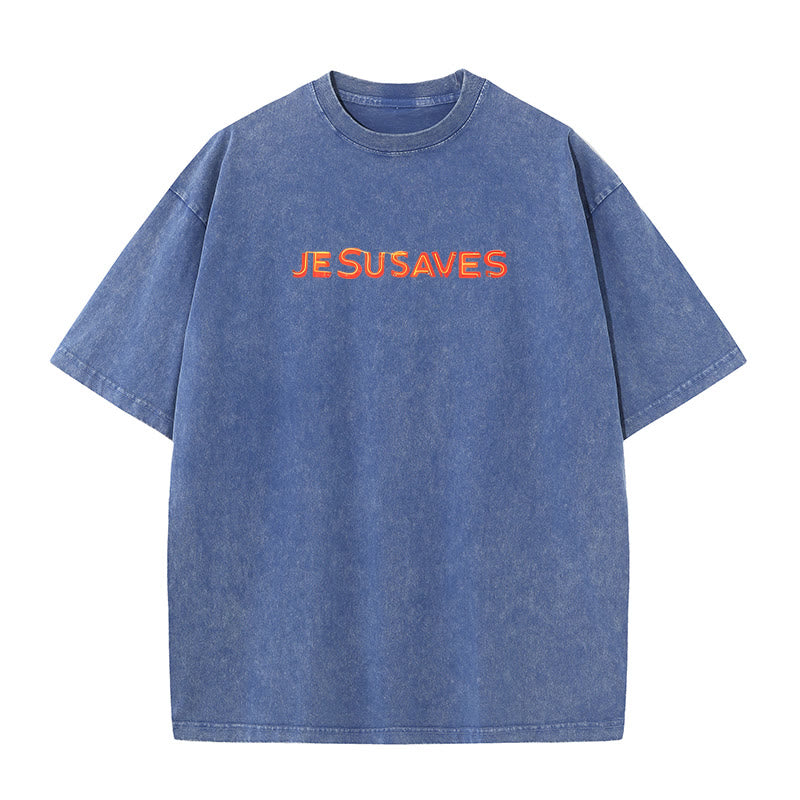 Christianartworkshop Jesus Saves Cross Graphic T-Shirt