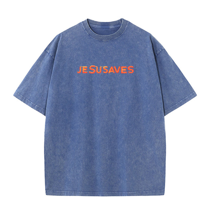 Christianartworkshop Jesus Saves Cross Graphic T-Shirt