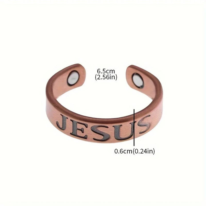 Christianartworkshop Minimalist Jesus Symbol Adjustable Copper Ring: Distinctive Sign of Faith - image 5