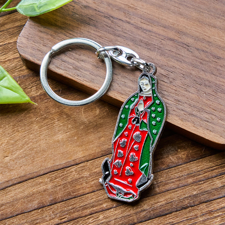 Christianartworkshop Colorful Style Our Lady of Guadalupe Enamel Key Chain: Faith in Vivid Tones - image 1