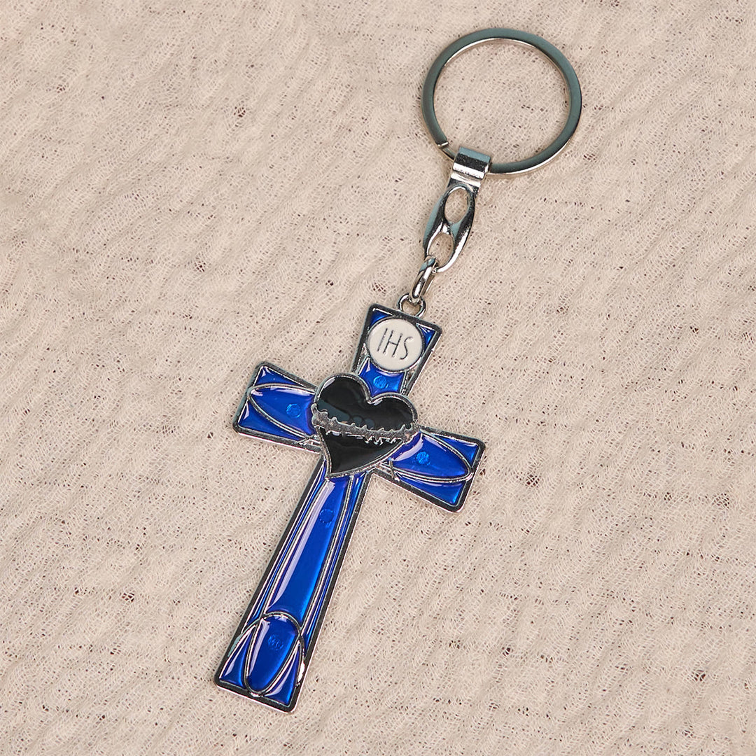 Christianartworkshop Sacred Heart & Pax Cross Enamel Tricolor Keychain: Timeless Spiritual Design - image 11