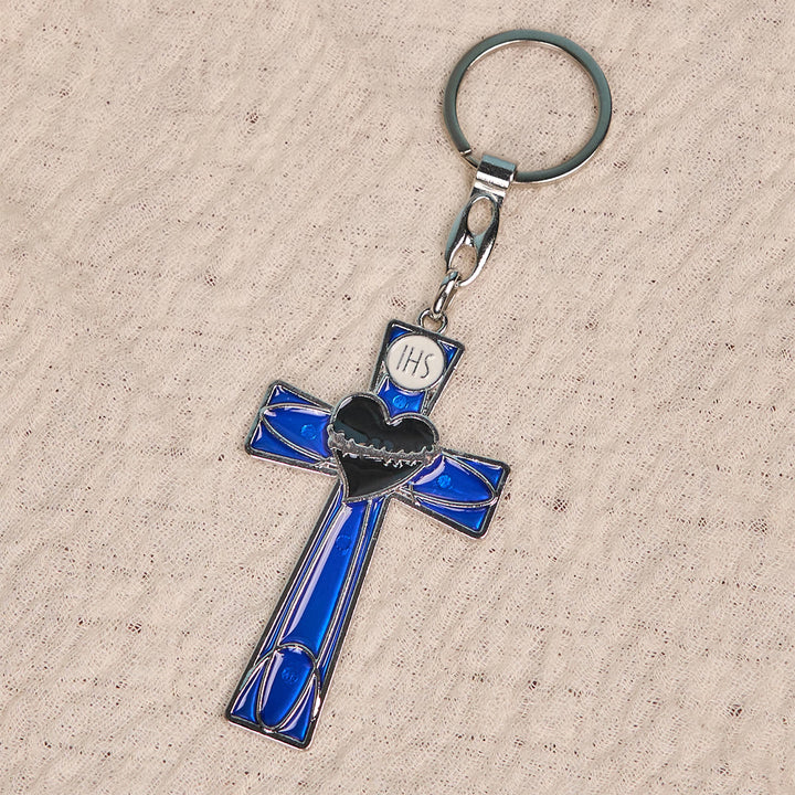 Christianartworkshop Sacred Heart & Pax Cross Enamel Tricolor Keychain: Timeless Spiritual Design - image 11