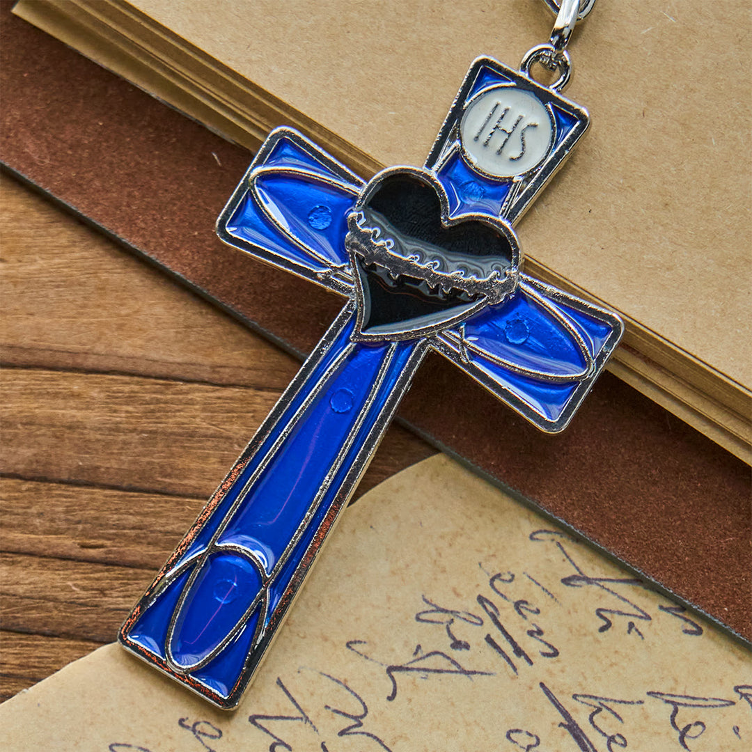 Christianartworkshop Sacred Heart & Pax Cross Enamel Tricolor Keychain: Timeless Spiritual Design - image 8