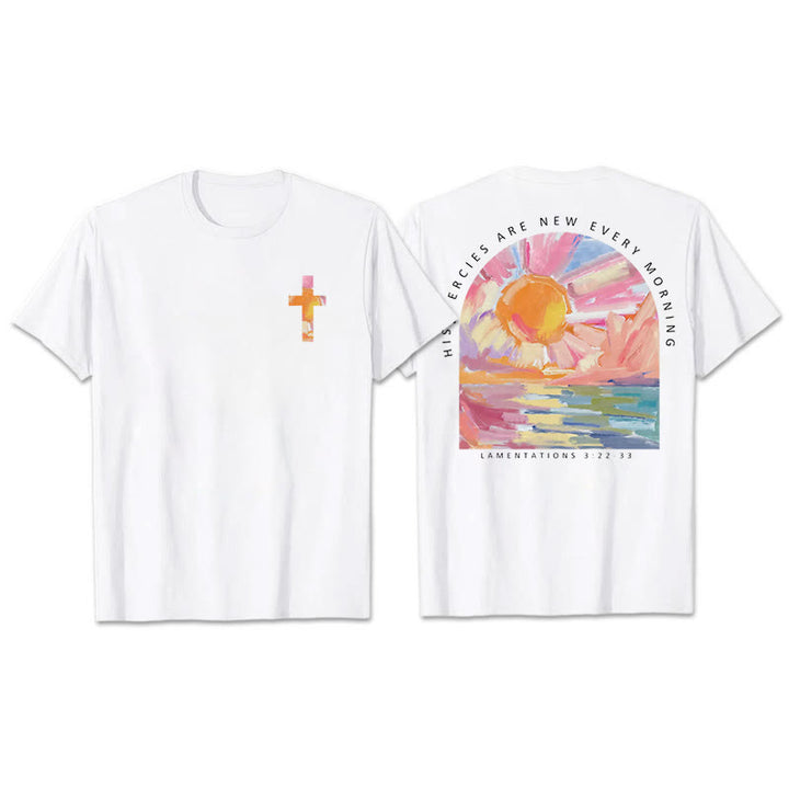 Christianartworkshop His Mercies Are New Every Morning T-Shirt - White - 2XL - image 2