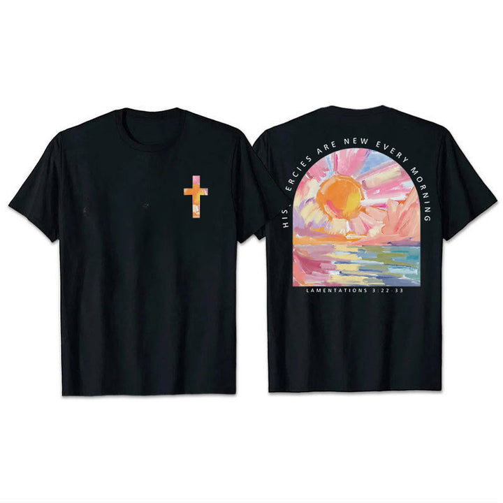 Christianartworkshop His Mercies Are New Every Morning T-Shirt - Black - 2XL - image 6
