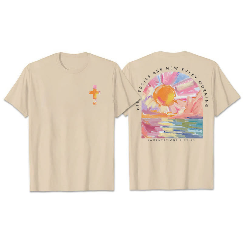 Christianartworkshop His Mercies Are New Every Morning T-Shirt - Beige - 2XL - image 9