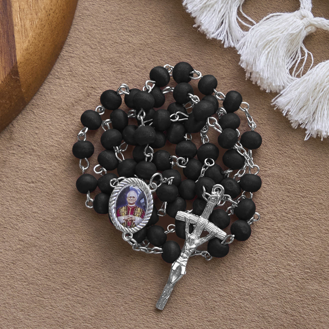 Christianartworkshop Pope Leo XIV Red Wood Beads Rosary Commemorating: A Spiritual Treasure - image 17