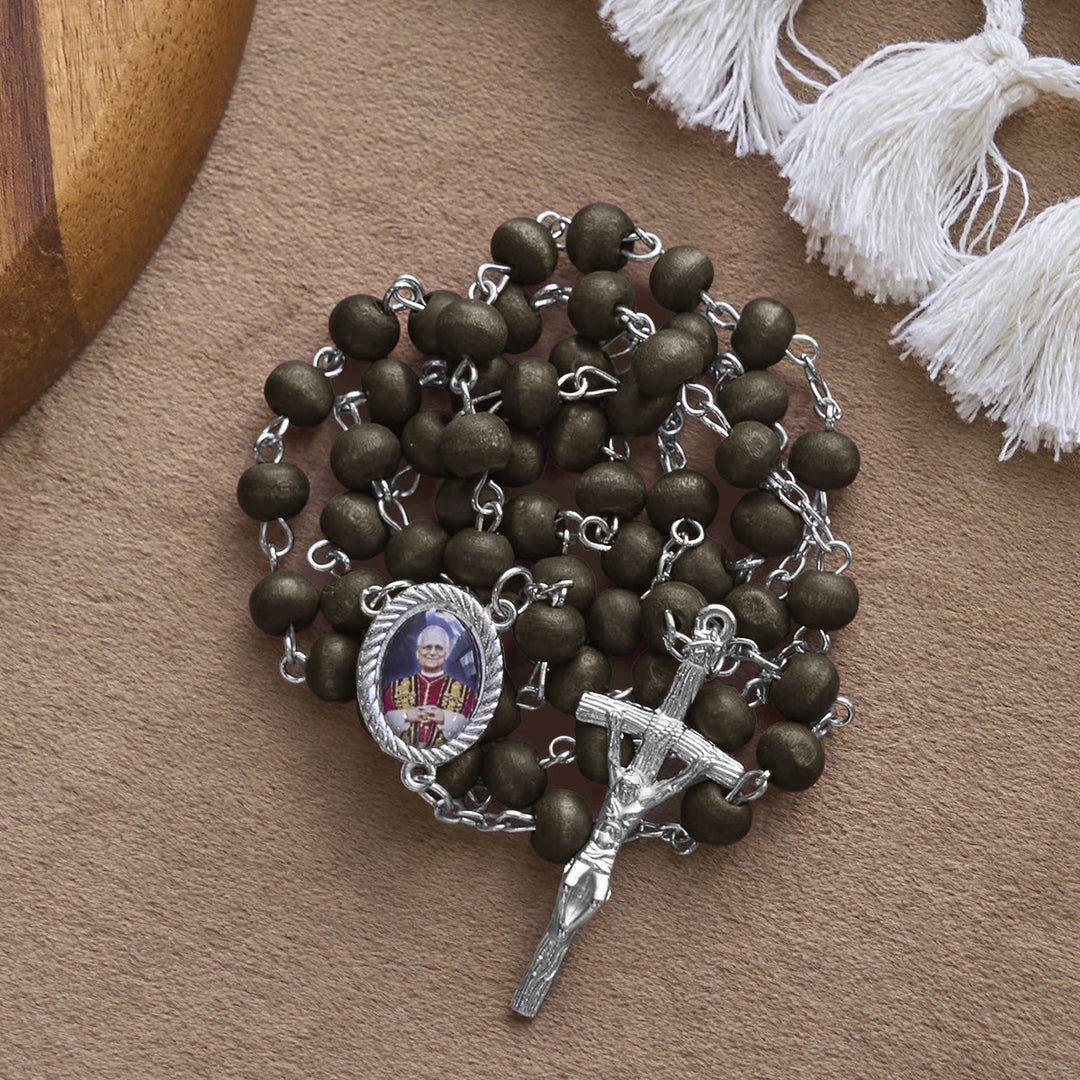 Christianartworkshop Pope Leo XIV Red Wood Beads Rosary Commemorating: A Spiritual Treasure - image 13
