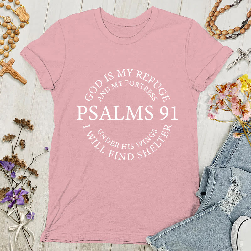 Christianartworkshop Psalms 91 Tee - Inspirational Women's T-shirt - Light Pink - 4XL - image 7