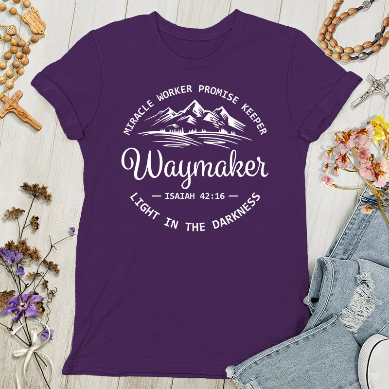 Christianartworkshop Waymaker Inspirational Women's T-shirt - Purple - 4XL - image 4