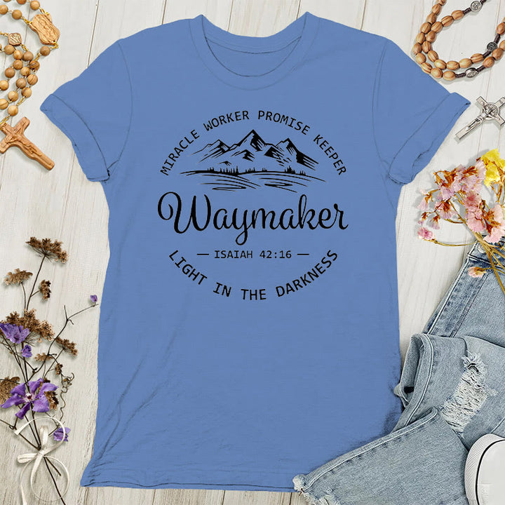 Christianartworkshop Waymaker Inspirational Women's T-shirt - Blue - 4XL - image 3