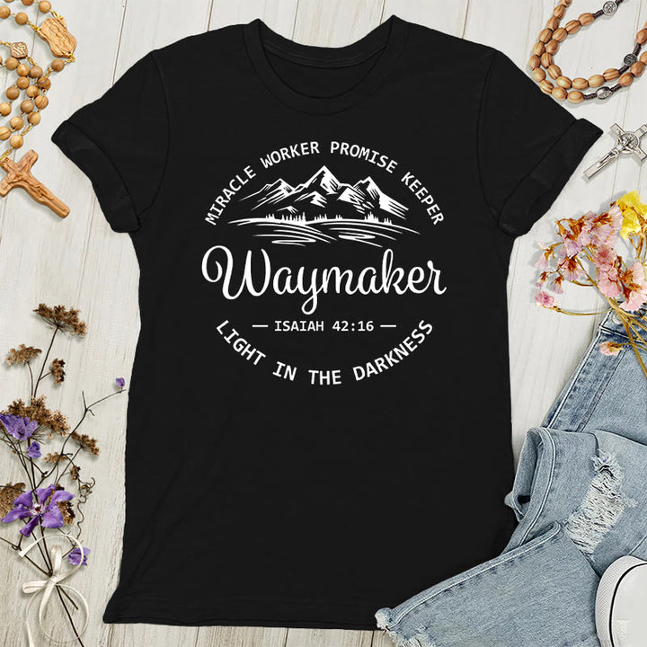 Christianartworkshop Waymaker Inspirational Women's T-shirt - Black - 4XL - image 8