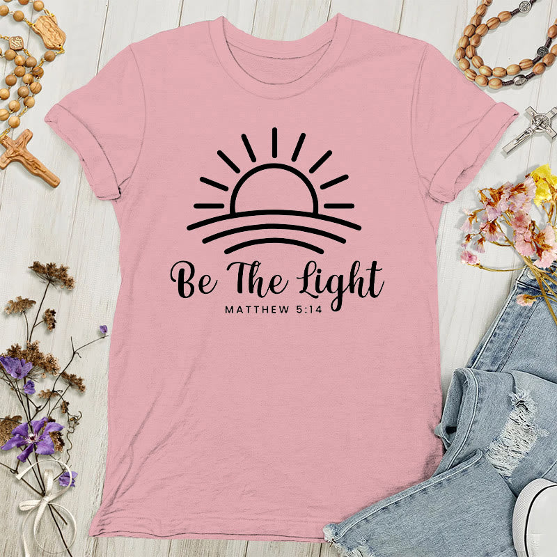 Christianartworkshop Be the Light Sunrise Women's T-shirt - Light Pink - 4XL - image 7