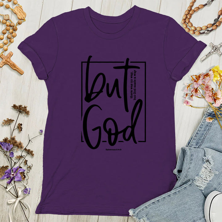 Christianartworkshop Inspirational 'But God' Graphic Women's T-shirt - Purple - 4XL - image 6