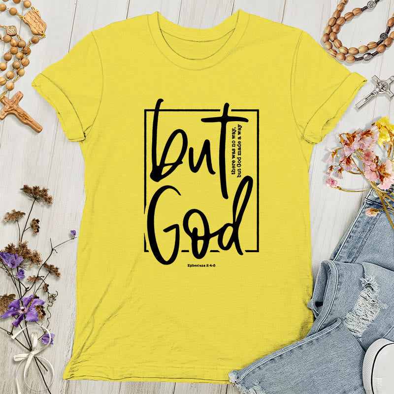 Christianartworkshop Inspirational 'But God' Graphic Women's T-shirt - Yellow - 4XL - image 2