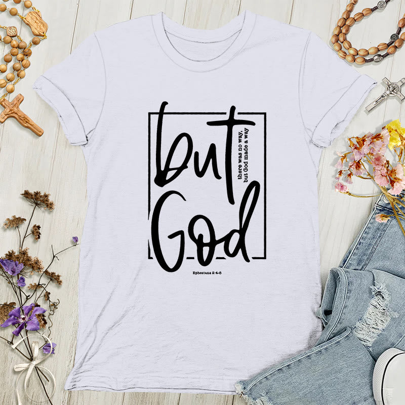 Christianartworkshop Inspirational 'But God' Graphic Women's T-shirt - White - 4XL - image 1