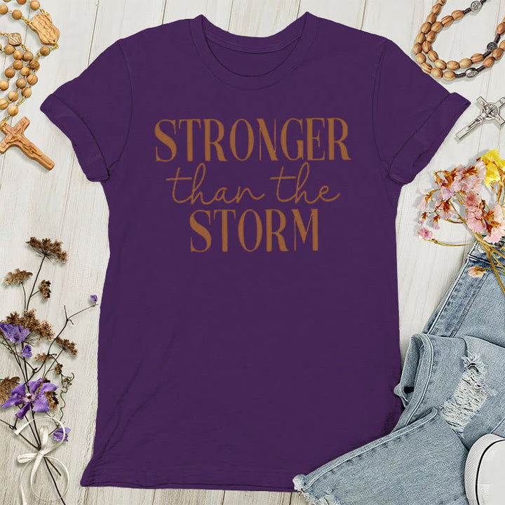 Christianartworkshop Storm Conqueror: Empowering Message Women's T-shirt - Purple - 4XL - image 3