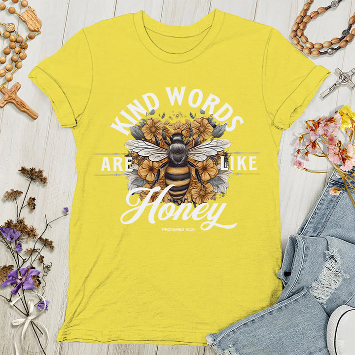 Christianartworkshop Sweet as Honey: Kind Words Women's T-shirt
