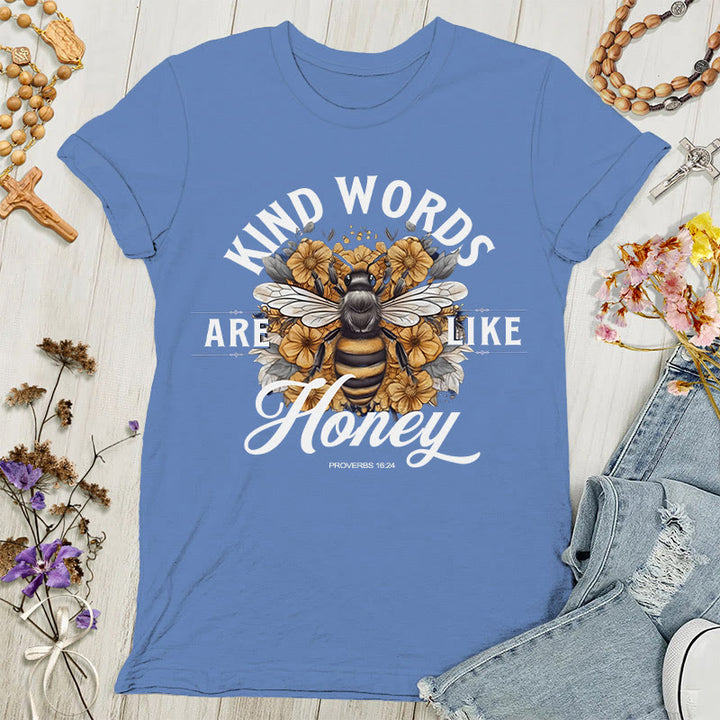 Christianartworkshop Sweet as Honey: Kind Words Women's T-shirt - Blue - 4XL - image 3