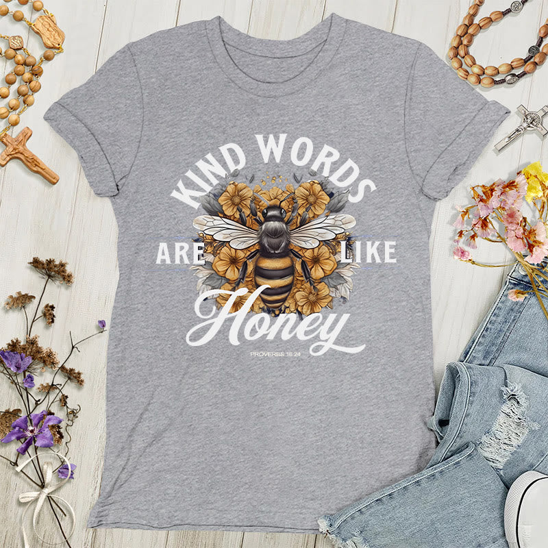 Christianartworkshop Sweet as Honey: Kind Words Women's T-shirt - Grey - 4XL - image 1