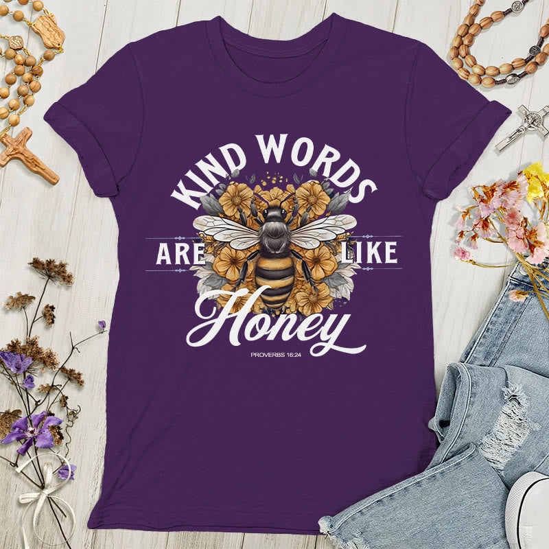 Christianartworkshop Sweet as Honey: Kind Words Women's T-shirt - Purple - 4XL - image 4