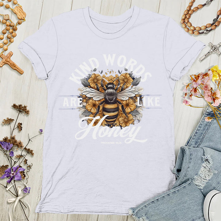 Christianartworkshop Sweet as Honey: Kind Words Women's T-shirt