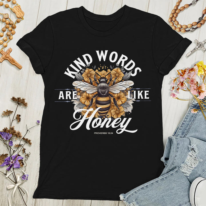 Christianartworkshop Sweet as Honey: Kind Words Women's T-shirt - Black - 4XL - image 0