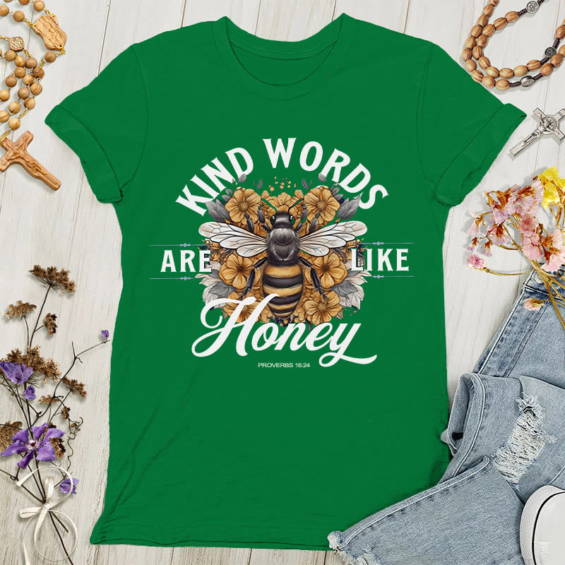 Christianartworkshop Sweet as Honey: Kind Words Women's T-shirt - Green - 4XL - image 5
