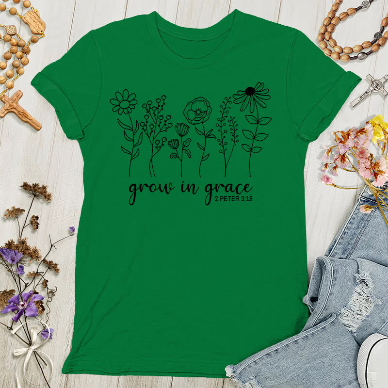 Christianartworkshop Grow in Grace 2 Peter 3:18 Women's T-shirt - Green - 4XL - image 5