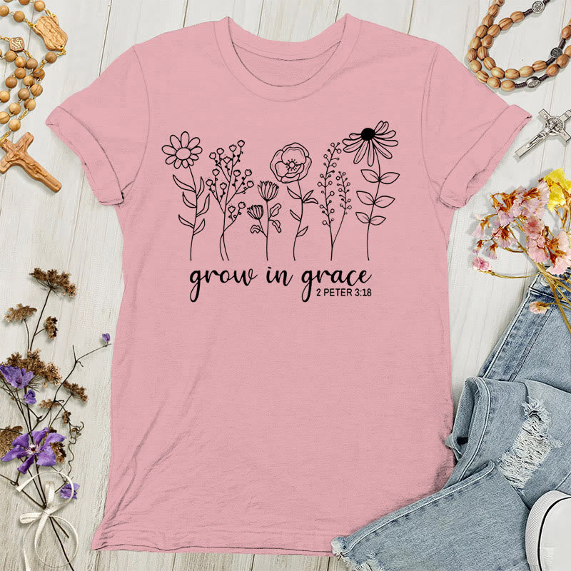 Christianartworkshop Grow in Grace 2 Peter 3:18 Women's T-shirt - Light Pink - 4XL - image 0