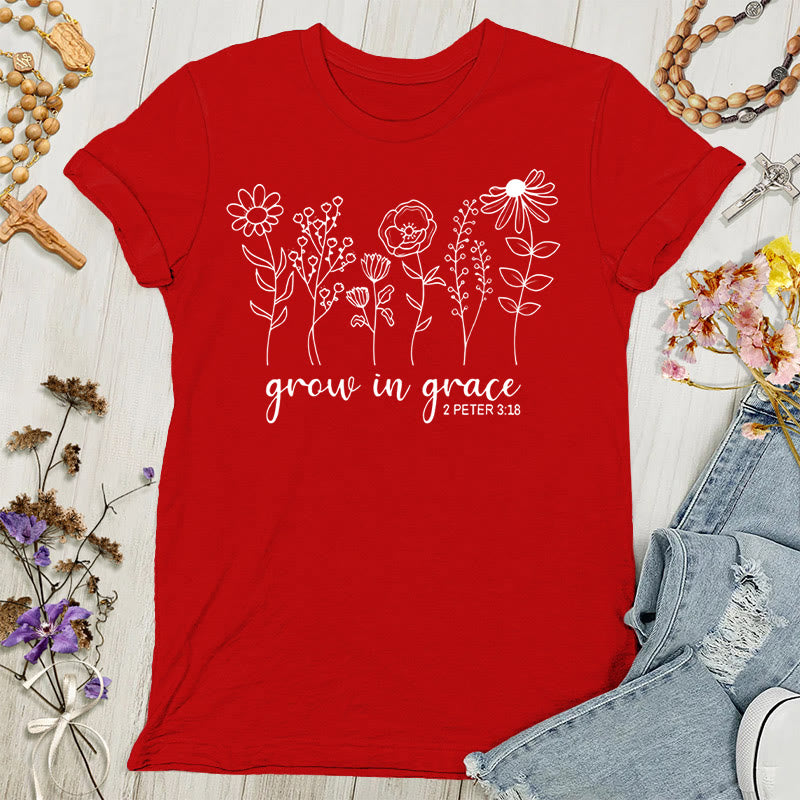 Christianartworkshop Grow in Grace 2 Peter 3:18 Women's T-shirt - Red - 4XL - image 1