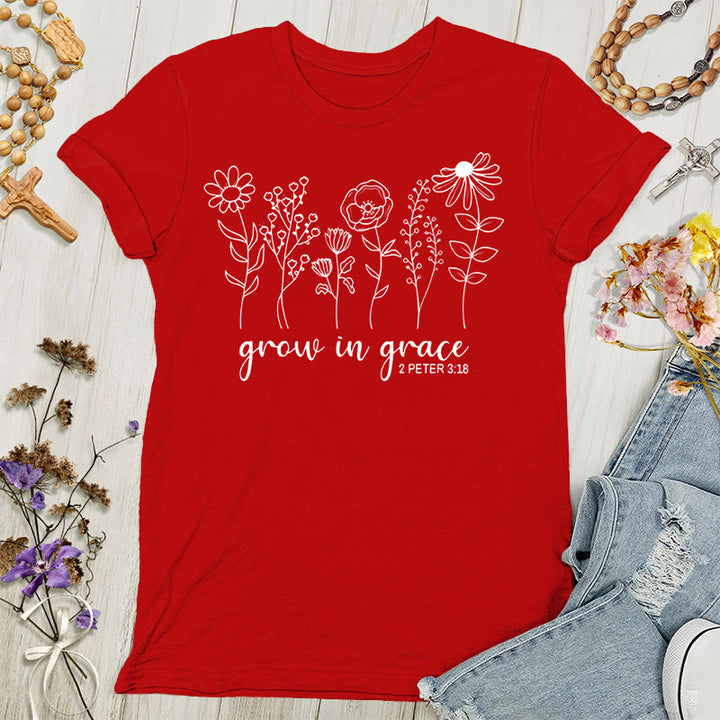 Christianartworkshop Grow in Grace 2 Peter 3:18 Women's T-shirt - Red - 4XL - image 1