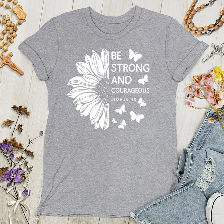 Christianartworkshop Be Strong and Courageous Joshua 1:9 Women's T-shirt - Grey - 4XL - image 7
