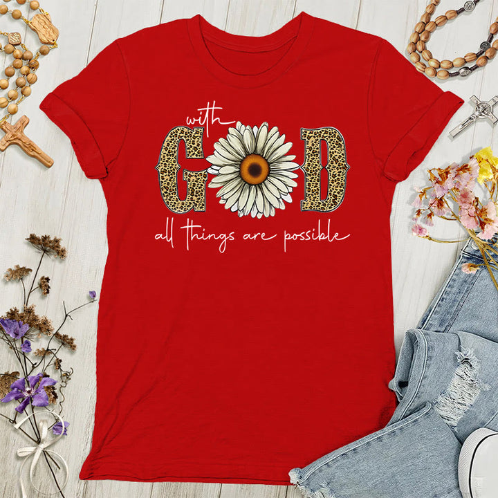 Christianartworkshop With God, All Things Are Possible Women's T-shirt - Red - 4XL - image 1