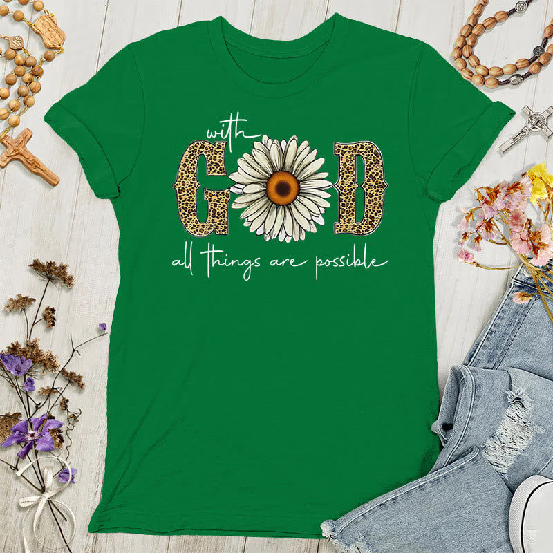 Christianartworkshop With God, All Things Are Possible Women's T-shirt - Green - 4XL - image 3