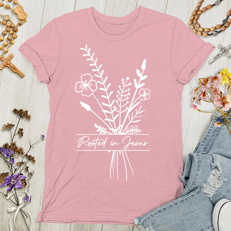 Christianartworkshop Rooted in Jesus Women's T-shirt - Light Pink - 4XL - image 7