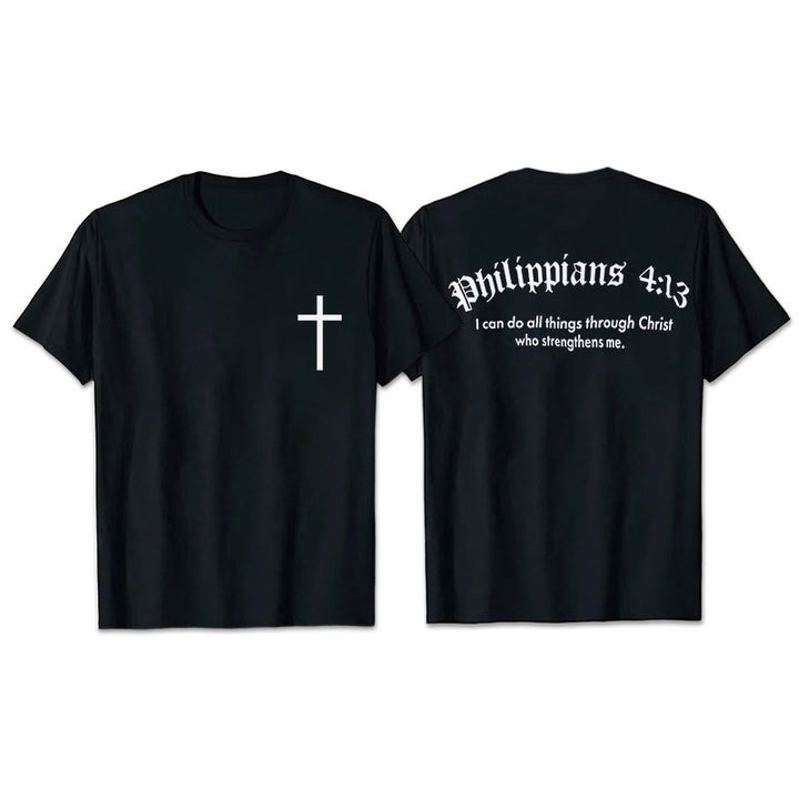 Christianartworkshop Philippians 4:13 "I Can Do All Things" Strength T-Shirt - Black - 2XL - image 0