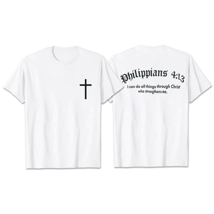 Christianartworkshop Philippians 4:13 "I Can Do All Things" Strength T-Shirt - White - 2XL - image 4