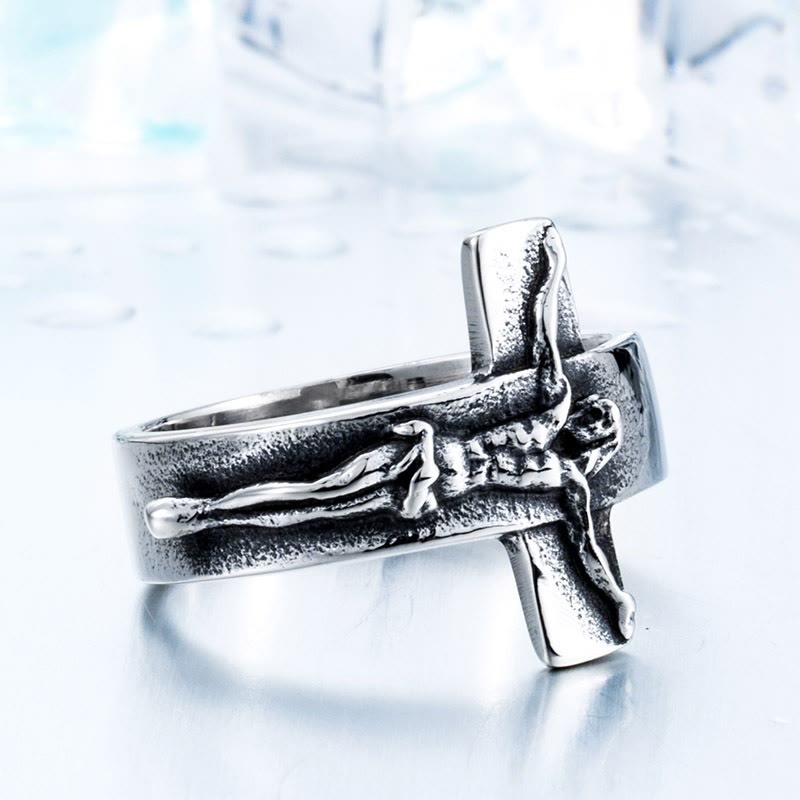 Christianartworkshop Vintage Crucifix Stainless Steel Ring - Strength ...