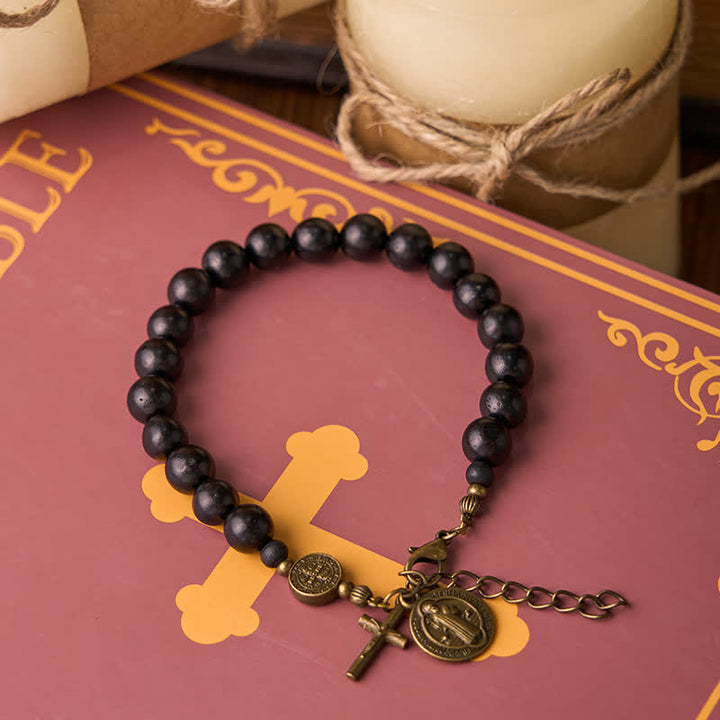 Ebony Beads St. Benedict the Blessed Protection Bracelet - image 9
